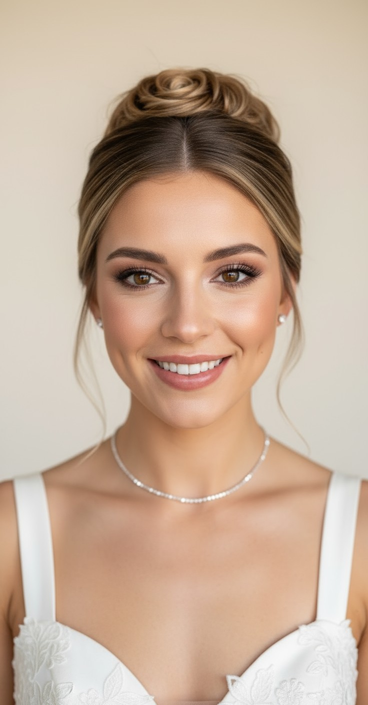 After Rose Bun For Bride